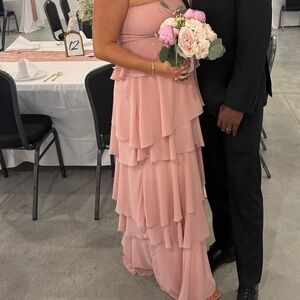 Lulu's Pink Strapless Dress